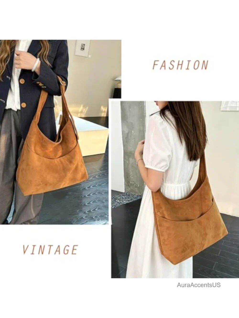 Suede Shoulder Bag Women Large Hobo Purse Crossbody Work Tote